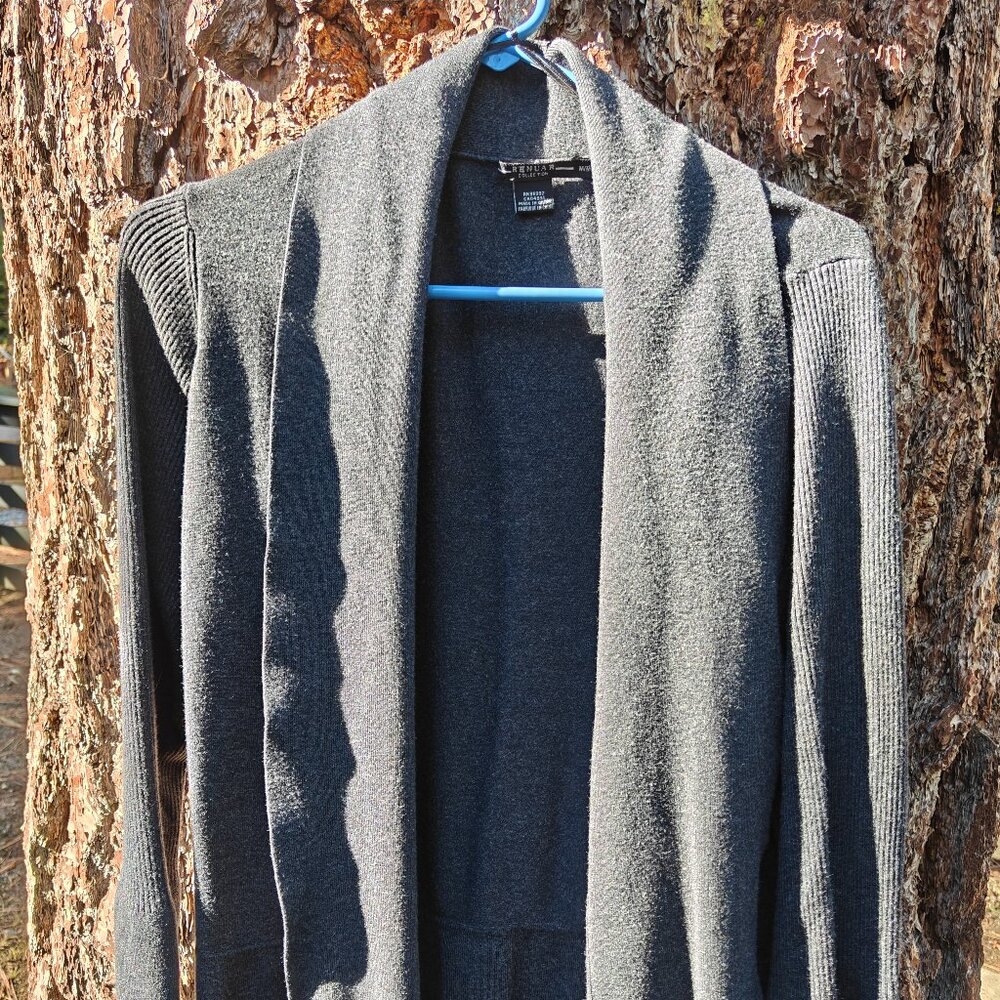 RENUAR Sleeved Wrap Charcoal Gray, Women's Medium Boutique